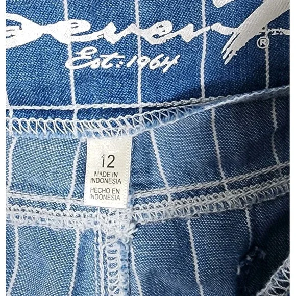 Seven7 Women's Wide Leg Pant Size 12 Belted Blue Striped Pockets Comfort NWT - Picture 5 of 15